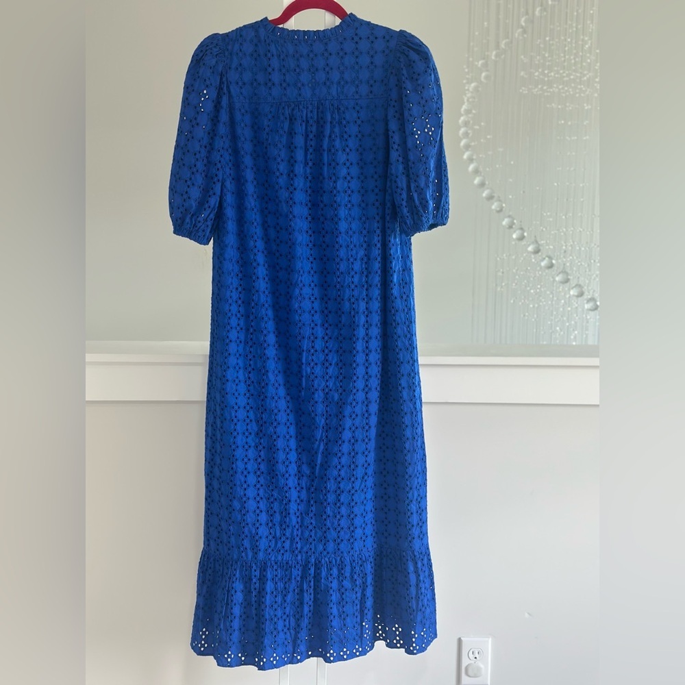 Tuckernuck Hyacinth House Vibrant Blue Eyelet Midi Dress - Picture 8 of 8